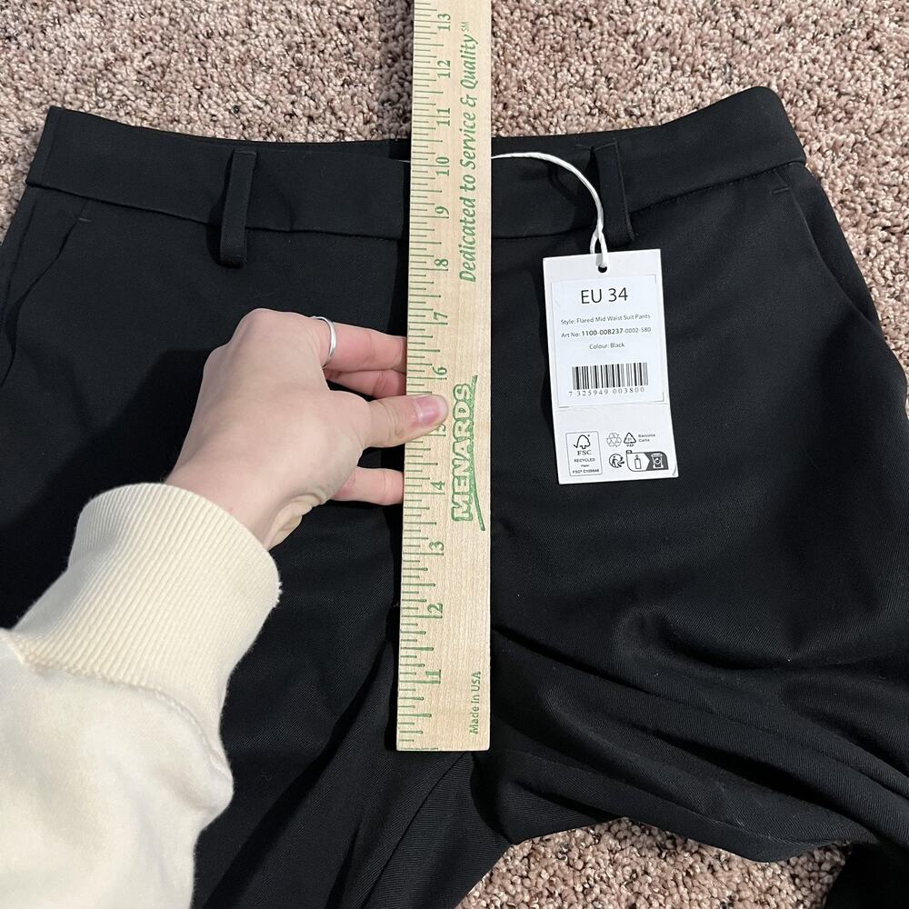NA-KD Wardrobe‎ Pants Womens EU 34 Black Flared Mid Waist Suit Trousers Office - Picture 8 of 10